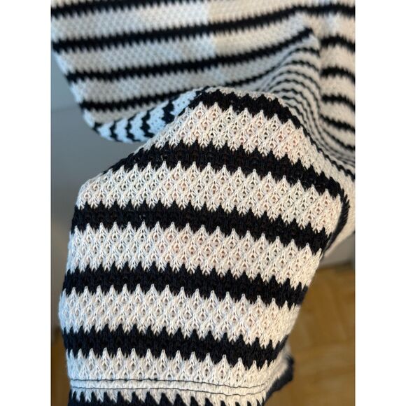 Zara Black and White Knit Midi Dress Size M - Picture 5 of 6